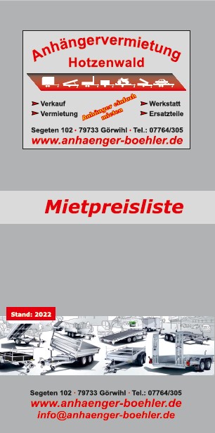 Anh�ngervermietung Boehler G�rwihl Segeten Lkr. Waldshut Titel