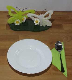 Suppenteller mit L�ffel Geschirrsp�lmobil Boehler
